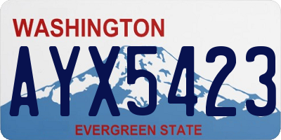 WA license plate AYX5423