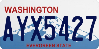 WA license plate AYX5427