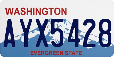 WA license plate AYX5428