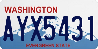 WA license plate AYX5431