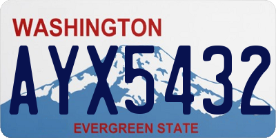 WA license plate AYX5432