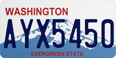 WA license plate AYX5450