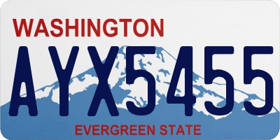 WA license plate AYX5455