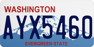 WA license plate AYX5460