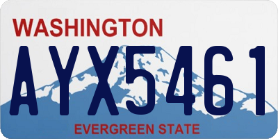 WA license plate AYX5461