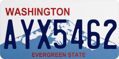 WA license plate AYX5462