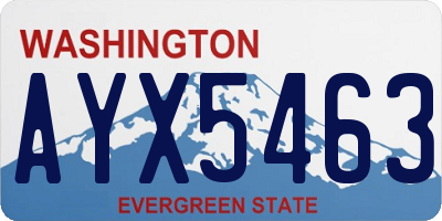 WA license plate AYX5463