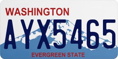 WA license plate AYX5465