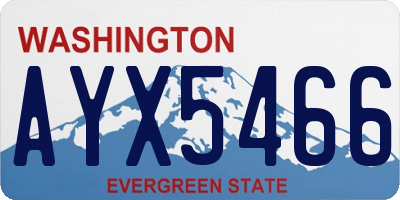 WA license plate AYX5466