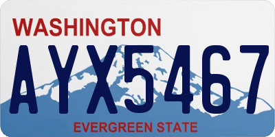 WA license plate AYX5467