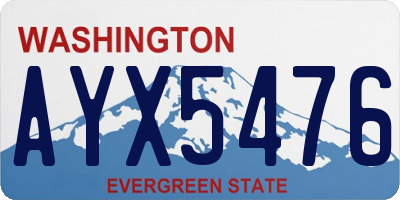 WA license plate AYX5476