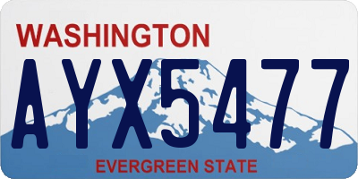 WA license plate AYX5477