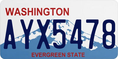 WA license plate AYX5478