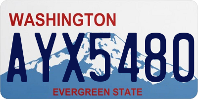 WA license plate AYX5480