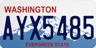 WA license plate AYX5485