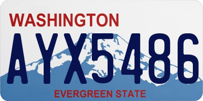 WA license plate AYX5486