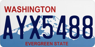 WA license plate AYX5488