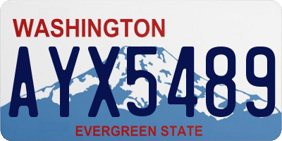 WA license plate AYX5489