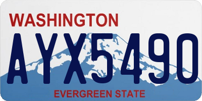 WA license plate AYX5490