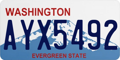 WA license plate AYX5492