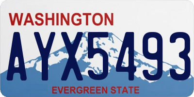 WA license plate AYX5493