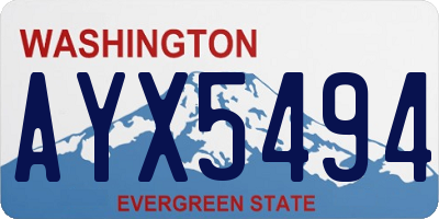 WA license plate AYX5494