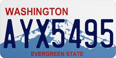 WA license plate AYX5495