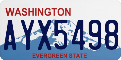 WA license plate AYX5498