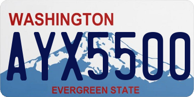 WA license plate AYX5500