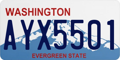 WA license plate AYX5501