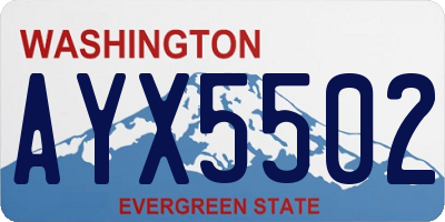 WA license plate AYX5502