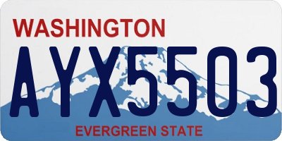 WA license plate AYX5503