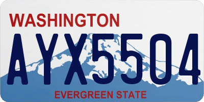 WA license plate AYX5504