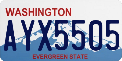 WA license plate AYX5505