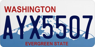 WA license plate AYX5507