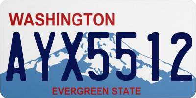 WA license plate AYX5512