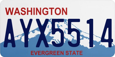 WA license plate AYX5514