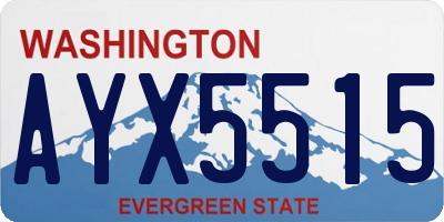 WA license plate AYX5515