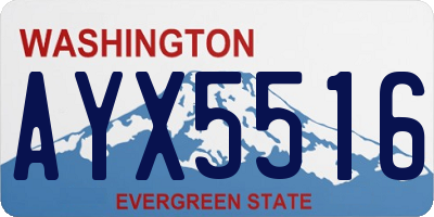 WA license plate AYX5516