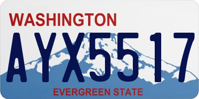 WA license plate AYX5517