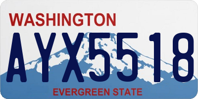 WA license plate AYX5518