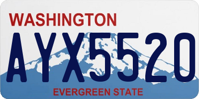 WA license plate AYX5520