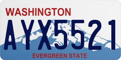 WA license plate AYX5521