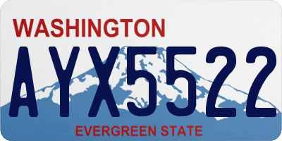 WA license plate AYX5522