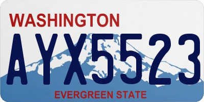 WA license plate AYX5523