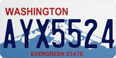 WA license plate AYX5524