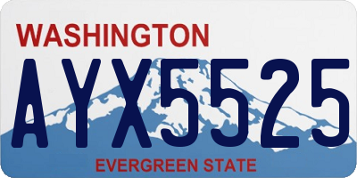 WA license plate AYX5525