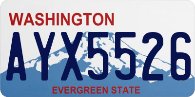 WA license plate AYX5526