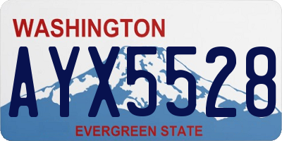 WA license plate AYX5528