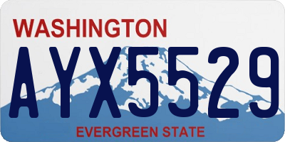 WA license plate AYX5529